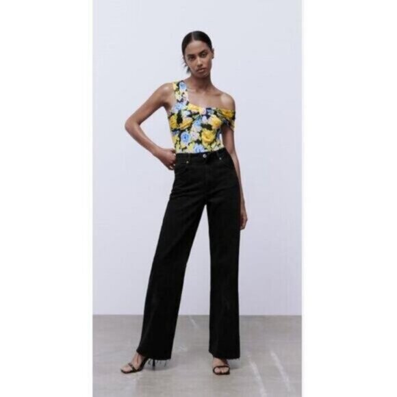 NEW ZARA Printed Knot Floral Bodysuit Size Small - Picture 2 of 9